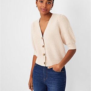 Cream Button-Up Women's Sweater